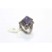 Sterling silver 925 Women's ring Marcasite purple zircon stone size 18